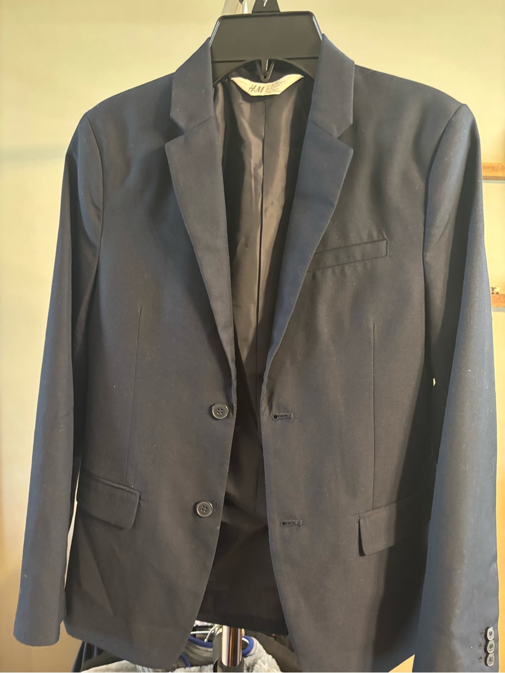 H&M Men's Dark Navy Two-Button Blazer